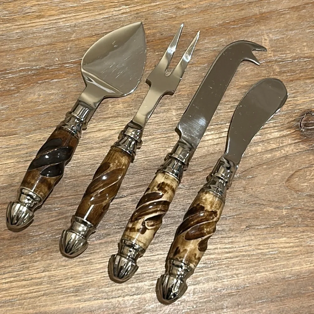 Four Piece Cheese / Appetizer Serving Set. Use on Charcuterie Board